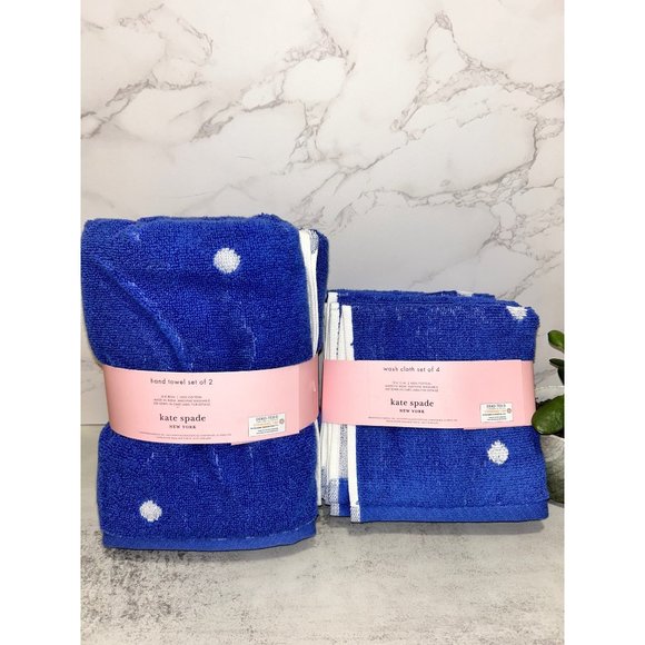 kate spade Bath Nwt 6 Piece Kate Spade New York White And Blue